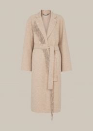 Fringe Detail Wrap Coat by Whistles at Whistles