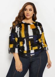 Fringe Geometric Top by Ashley Stewart at Ashley Stewart