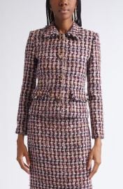 Fringe Houndstooth Tweed Jacket at Nordstrom