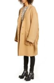 Fringe Trim Wool Blend Coat at Nordstrom