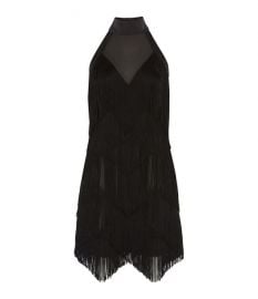 karen millen fringed tassel dress