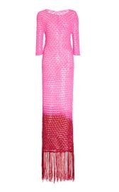 Fringed Crochet-Silk Maxi Dress By Alejandra Alonso Rojas at Moda Operandi