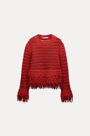 Fringed Knit Sweater at Zara