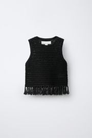 Fringed Knit Top at Zara