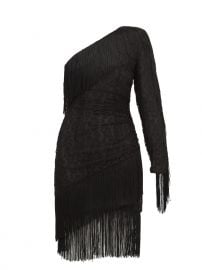 Fringed One-Shoulder Lace Mini Dress by Dundas at Matches