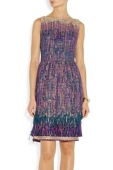 Fringed Tweed Dress by Lela Rose at Net A Porter