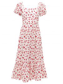 Fromer cherry-Print Cotton-Blend Poplin Dress by HVN at Matches