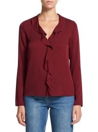 Front Ruffle Silk-Blend Top by Theory at Saks Fifth Avenue