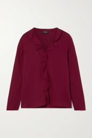 Front Ruffle Silk-Blend Top by Theory at Net A Porter