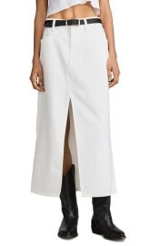 Front Slit Denim Maxi Skirt at Nordstrom