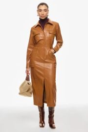 Front Slit Leather Shirt Dress by Marissa Webb x RTR Rent the Runway at Rent the Runway