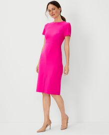 Front Slit Short Sleeve Sheath Dress at Ann Taylor