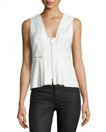 zip front peplum top