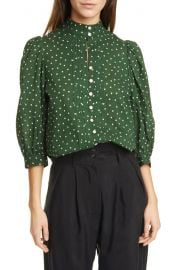 Frontier Dot Puff Sleeve Cotton Blouse at Nordstrom