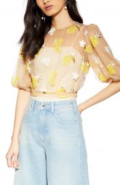 Fruit Floral Mesh Top at Nordstrom