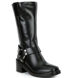 Frye Kate Leather O-Ring Hardware Moto Boots at Dillards