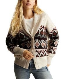 Frye Womens Fringe-Sleeve Snap-Front Shawl Cardigan Sweater - Macys at Macys