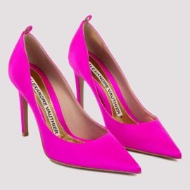 Fuchsia Elsa Satin Pumps by Alexandre Vauthier at Farfetch