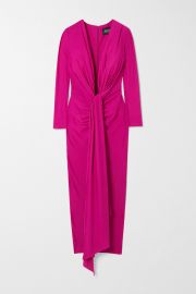 Fuchsia Lorena knotted stretch-crepe midi dress  SOLACE LONDON  NET-A-PORTER at Net a Porter