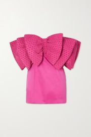 Fuchsia Natalie bow-detailed recycled crepe mini dress ROTATE BIRGER CHRISTENSEN NET-A-PORTER at Net a Porter