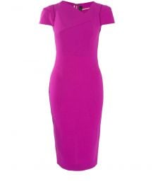 Fuchsia Ranby Cap Sleeve Dress by Roland Mouret at Farfetch