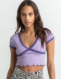 Full Tilt Lace Trim Womens Tee at Tillys