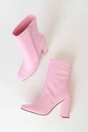 Fulton Pink Patent Square Toe Mid-Calf Boots by Steve Madden at Lulus