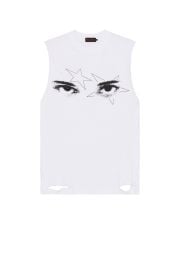 Funeral Apparel Star Eye Tank Top In White at Revolve