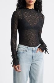 Funnel Neck Lace Top at Nordstrom
