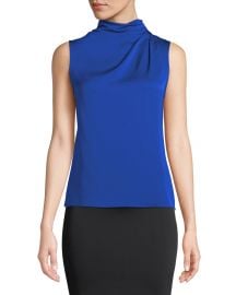 Funnel-Neck Sleeveless Silk Blouse at Bergdorf Goodman