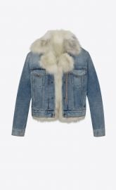 Fur lined Denim Jacket by Saint Laurent at Ysl