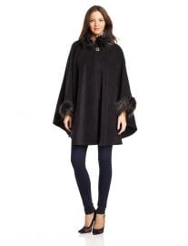 Fur trim cape at Amazon