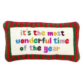 Furbish Most Wonderful Time Of The Year Needlepoint Pillow at Furbish