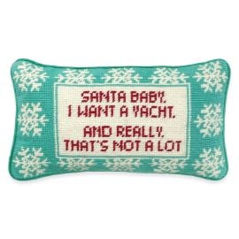 Furbish Santa Baby Yacht Needlepoint Pillow at Furbish