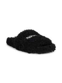 Furry Political Campaign Faux Shearling Slippers by Balenciaga at Saks Fifth Avenue