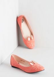 Furry Up Were Dreaming Flat in Coral at ModCloth