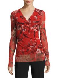 Fuzzi - Humming Bird Print Surplice Top at Saks Fifth Avenue