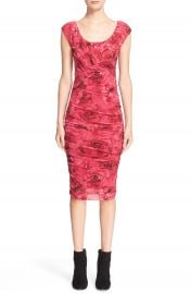 Fuzzi Rose Print Ruched Tulle Dress at Nordstrom