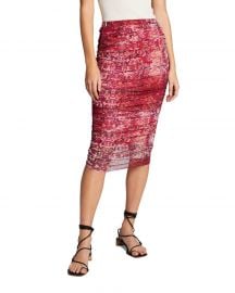 Fuzzi Ruched Midi Skirt at Neiman Marcus