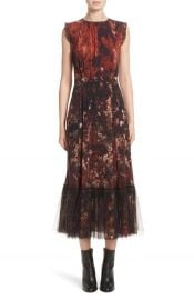 Fuzzi Sleeveless Winter Rust Floral Maxi Dress at Neiman Marcus