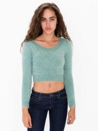 Fuzzy Cropped Sweater at American Apparel