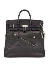 Fwrd Renew Hermes Limited Edition Evergrain Haut A Courroies Rock Birkin 40 Handbag In Noir at Revolve