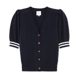 G Label Keenan Striped Short Sleeve Cardigan at Goop