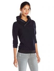 G-Star Raw Womenand39s Flor Collar Long Sleeve Sweatshirt Mazarine Blue Heather X-Small at Amazon