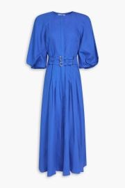 GABRIELA HEARST Elea pleated linen midi dress at The Outnet