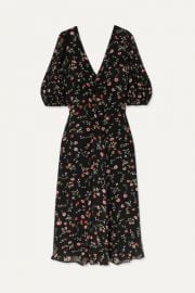 GANNI - Elm floral-print georgette midi dress at Net A Porter