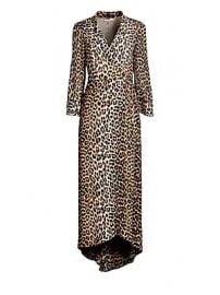 GANNI - Mullin Leopard Georgette Wrap Dress at Saks Fifth Avenue