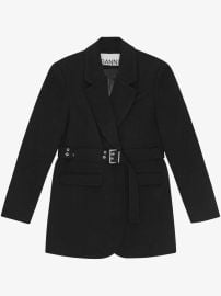 GANNI Black Bonded Crepe Blazer | Black | FARFETCH at Farfetch