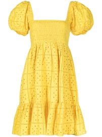 GANNI Broderie Anglaise Flared Dress - at Farfetch