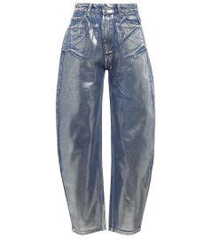 GANNI Indigo  Silver Denim Stary Jeans at ssense